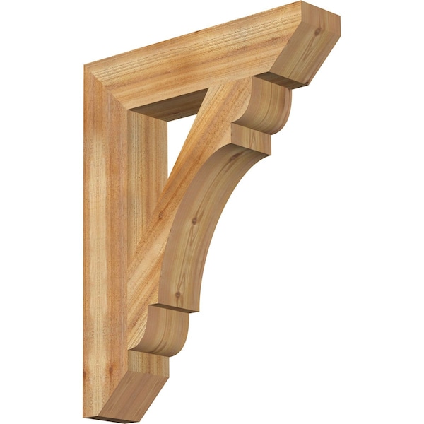 Ekena Millwork Olympic Slat Rough Sawn Bracket, Western Red Cedar, 6"W x 28"D x 36"H BKT06X28X36OLY06RWR - main